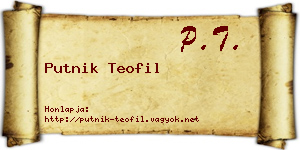 Putnik Teofil névjegykártya